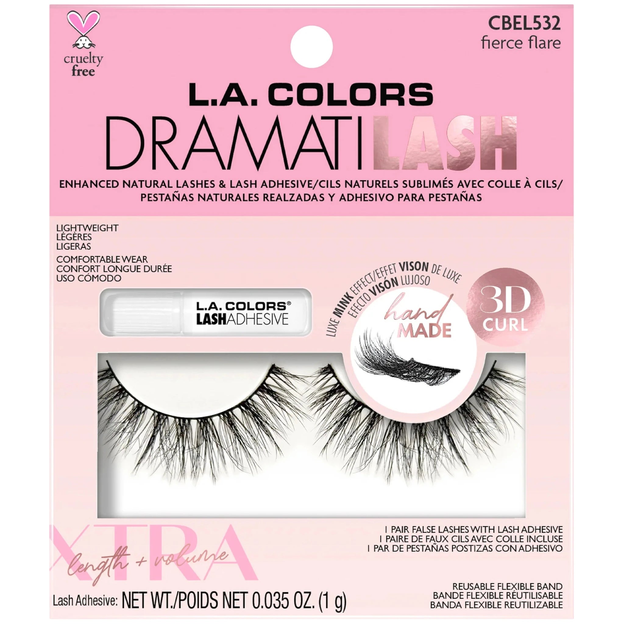 Dramatilash Lux Mink 3d Curl Fierce Flare L.a. Colors | Wholesale Makeup
