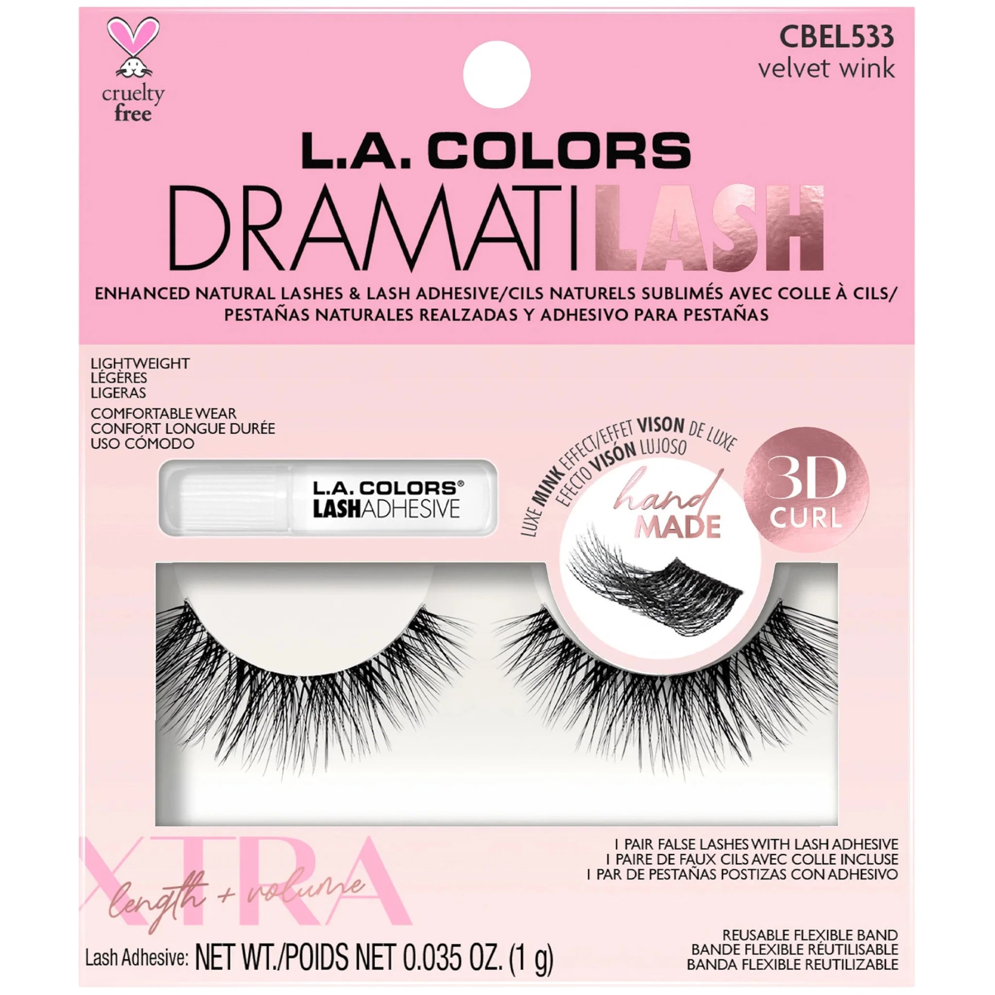 Dramatilash Lux Mink 3d Curl Velvet Wink L.a. Colors | Wholesale Makeup