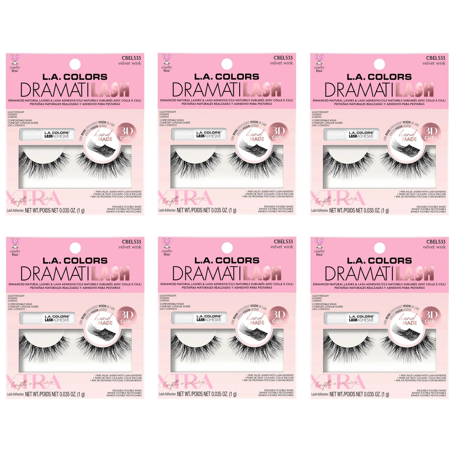 Dramatilash Lux Mink 3d Curl Velvet Wink L.a. Colors | Wholesale Makeup
