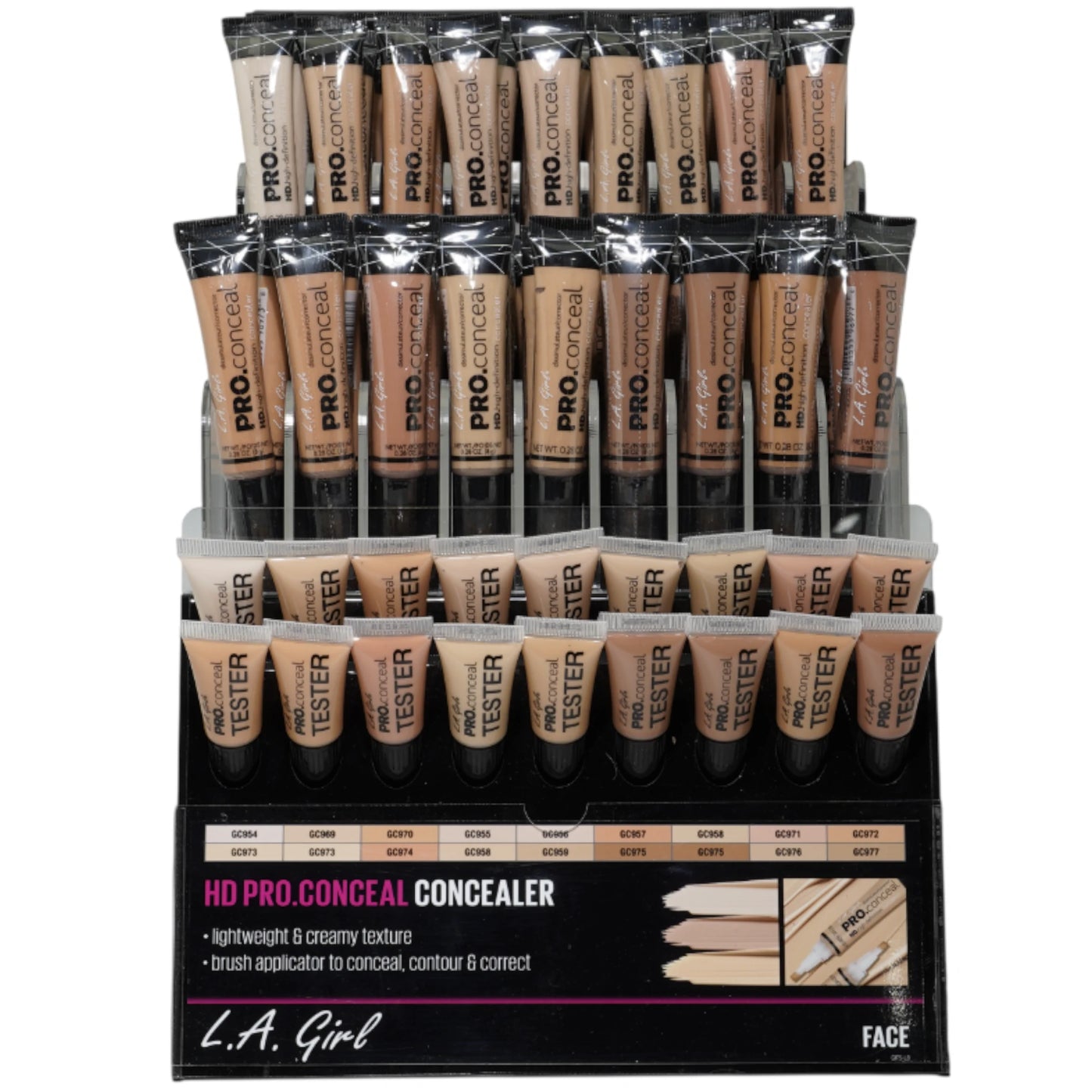 L.A. Girl Hd Pro.Conceal Concealer Light & Medium - Wholesale Display 216 Units (GMD18)