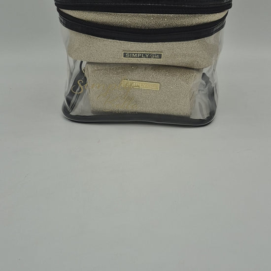 Print Makeup Bag - Gold Simply Bella | Wholesale Makeup