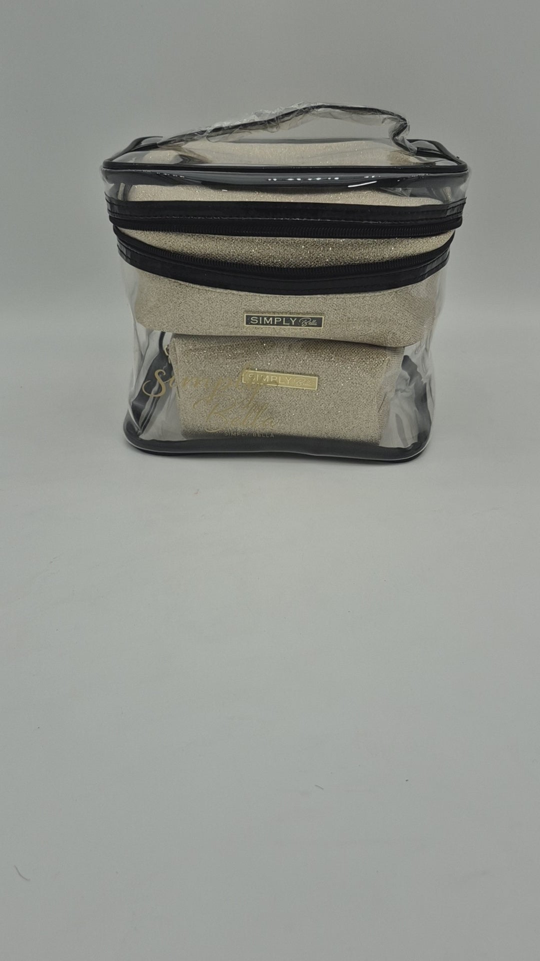 Print Makeup Bag - Gold Simply Bella | Wholesale Makeup