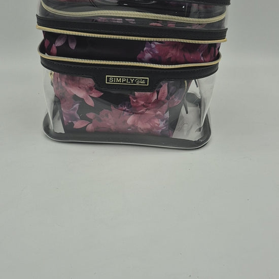 Print Makeup Bag - Black Floral Simply Bella | Wholesale Makeup