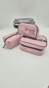 Print Makeup Bag - Glitter Pink Simply Bella | Wholesale Makeup