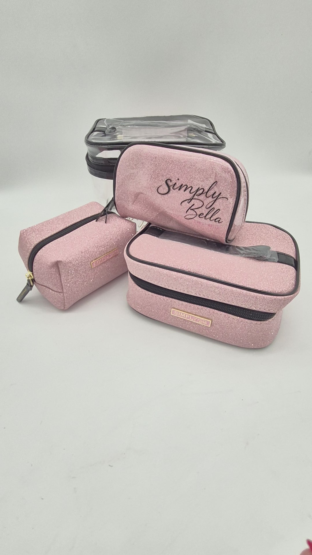 Print Makeup Bag - Glitter Pink Simply Bella | Wholesale Makeup