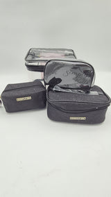 Print Makeup Bag - Glitter Black Simply Bella | Wholesale Makeup