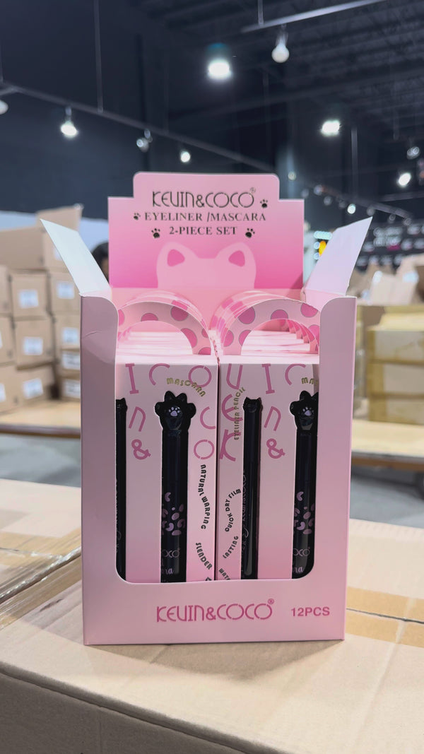 2 Piece Set Eyeliner-Mascara - Kevin & Coco | Wholesale Makeup
