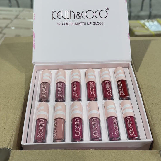 12 Colors Matte Lip Gloss - Kevin & Coco | Wholesale Makeup