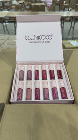 12 Colors Matte Lip Gloss - Kevin & Coco | Wholesale Makeup