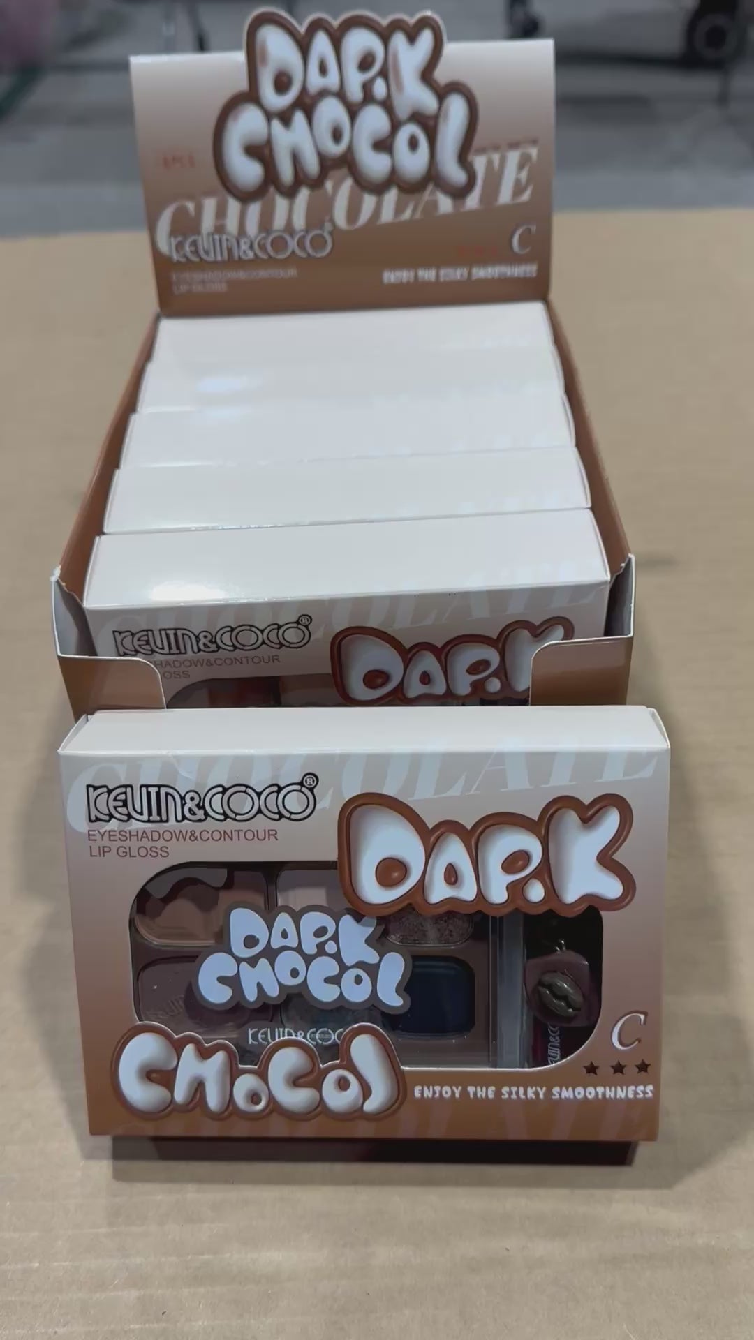 Dark Chocol Palette & Lip Gloss - Kevin & Coco | Wholesale Makeup