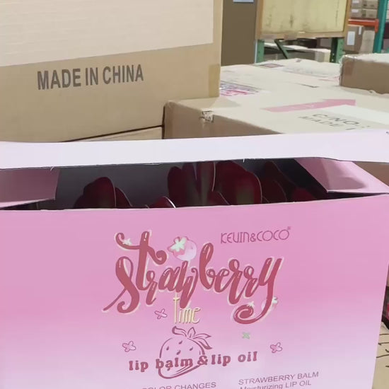 Strawberry Time Lip Balm & Lip Oil  - Kevin & Coco | Wholesale Makeup