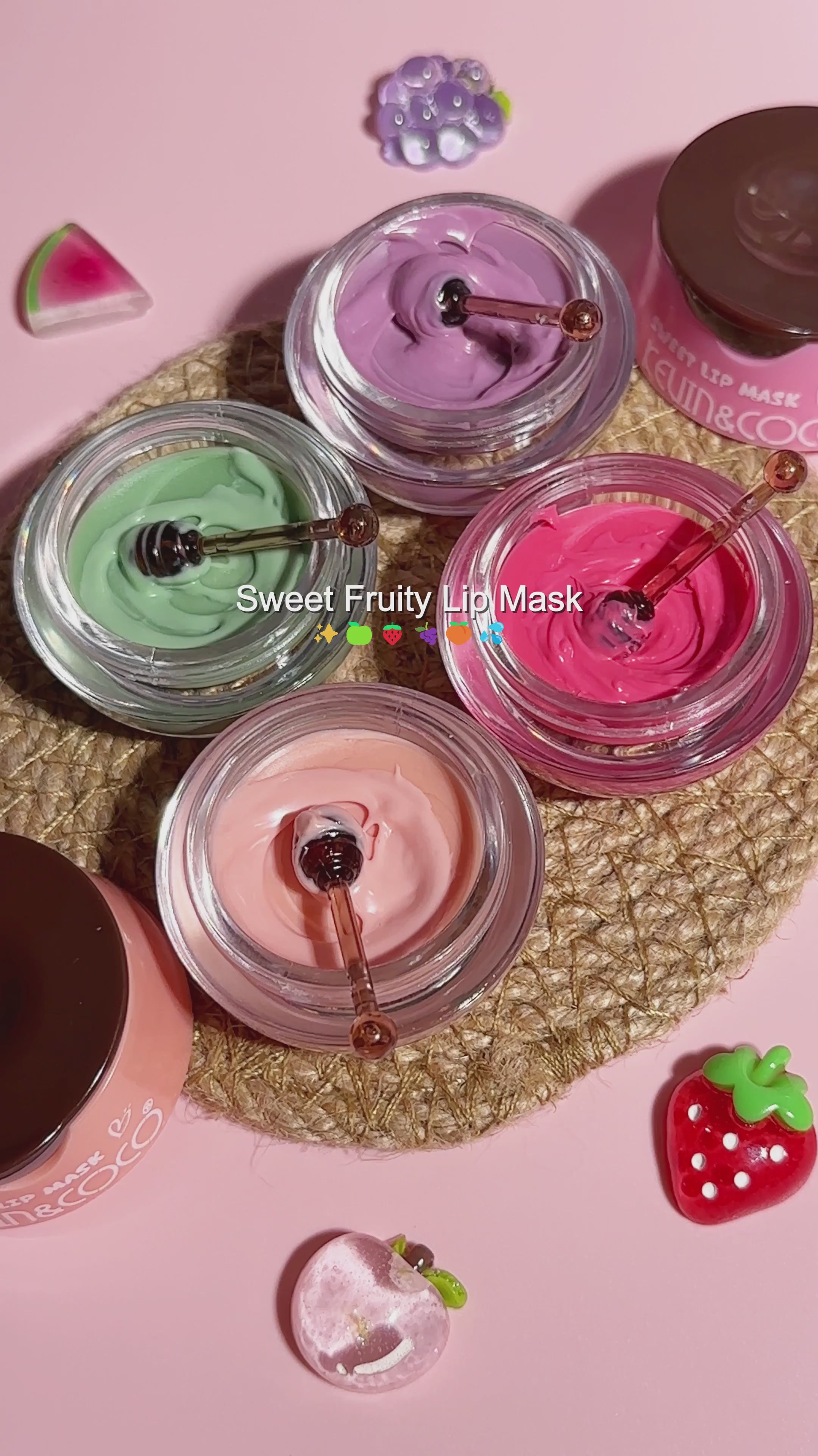 こここセルキスシリーズ2セットパウチ付き＆ケアリング3品パウチ付き Fruit Lip Mask - Kevin & Coco | Wholesale Makeup