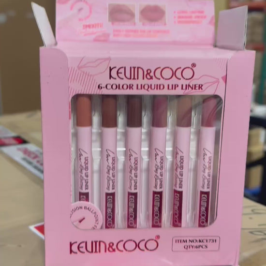 6 Color Liquid Lip Liner - Kevin & Coco | Wholesale Makeup