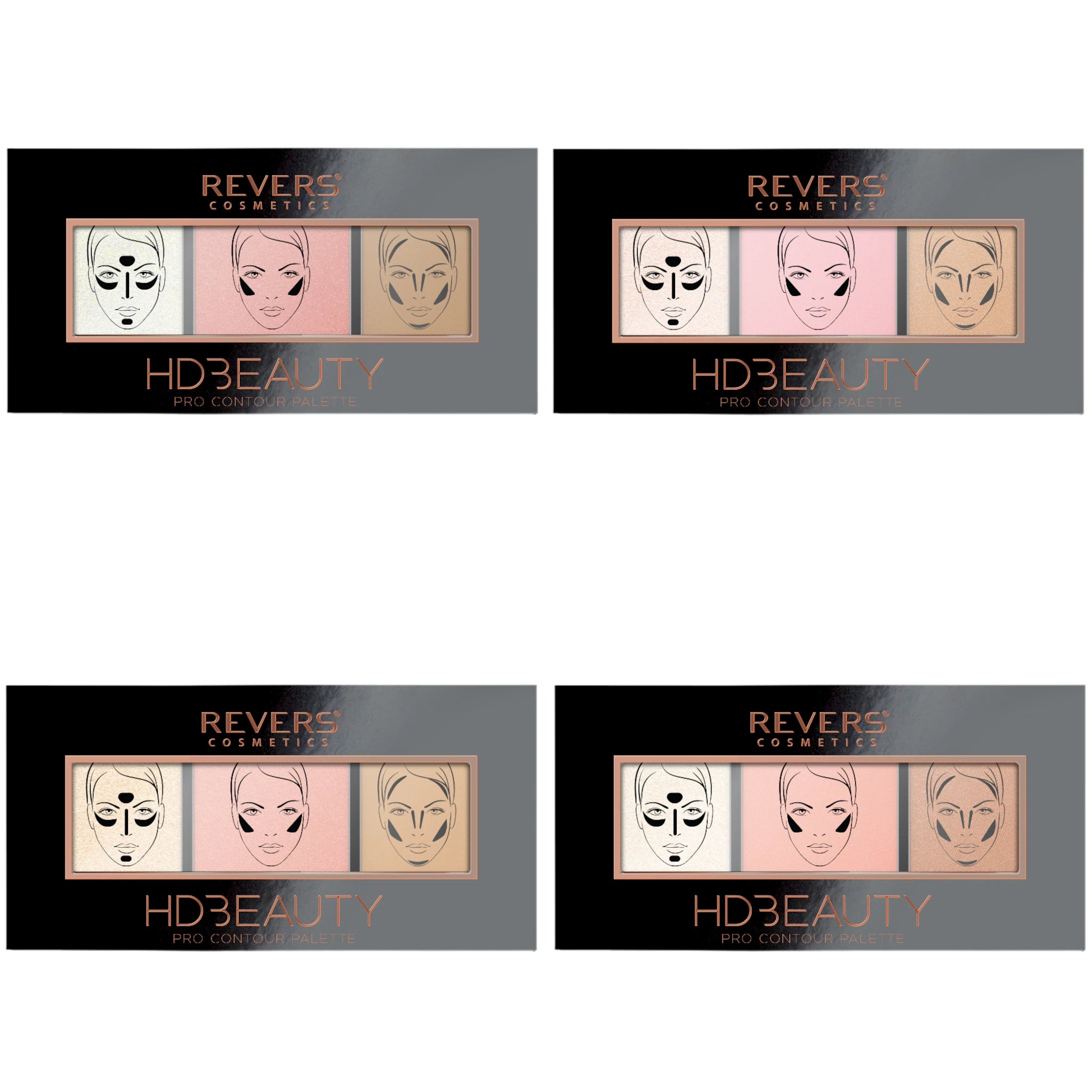 Hd Beauty Pro Contour Palette Revers Cosmetics | Wholesale Makeup