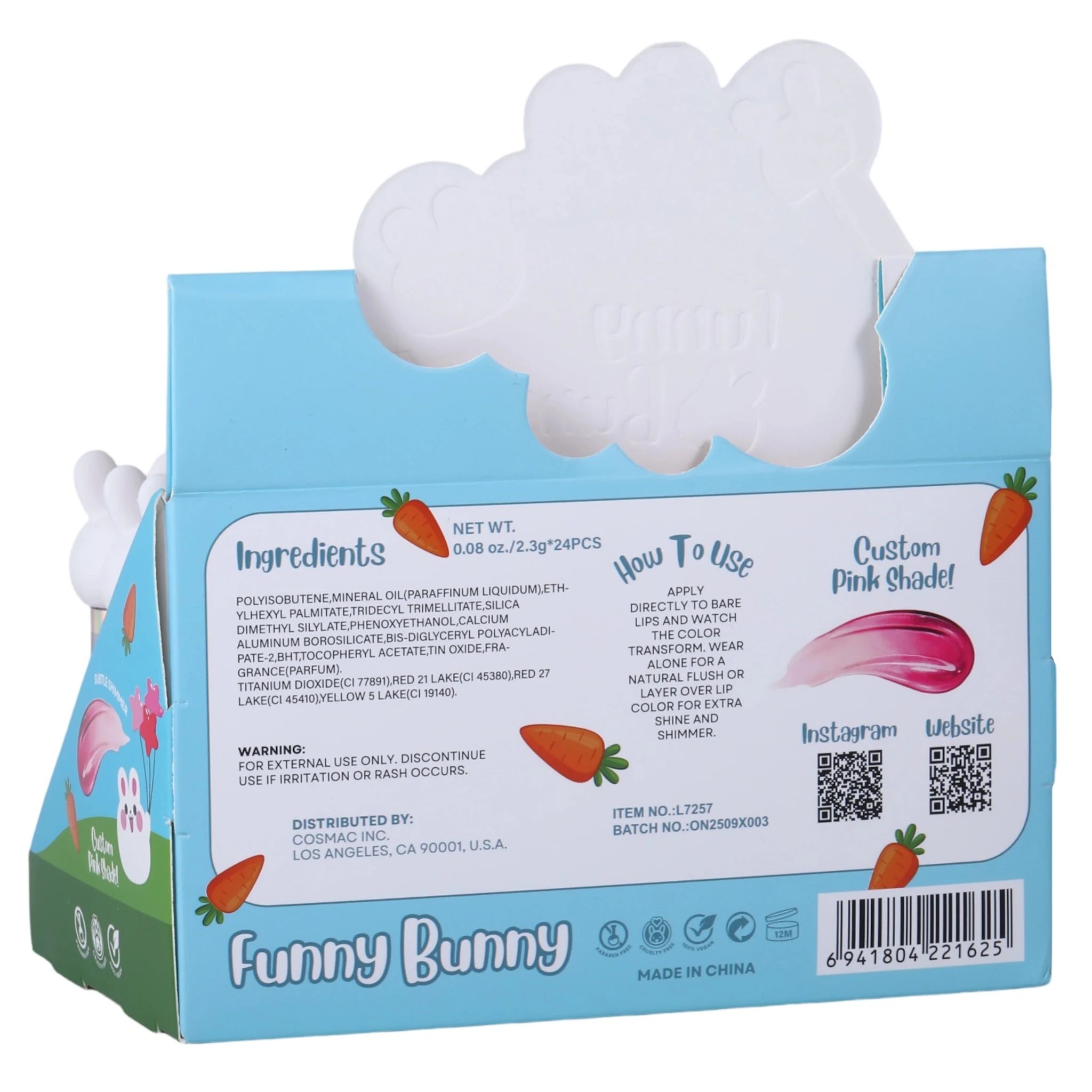 Funny Bunny Magic Shimmer Lip Oil Romantic Beauty | Wholesale Makeup