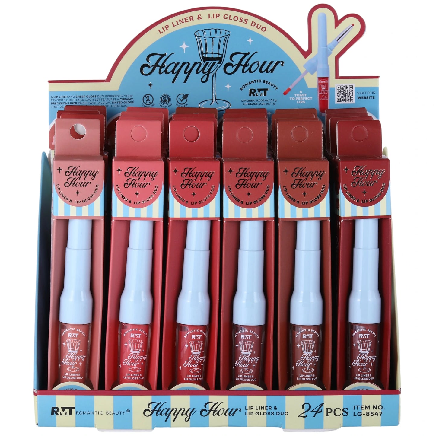 Happy Hour Lip Liner & Lip Gloss Duo Romantic Beauty | Wholesale Makeup