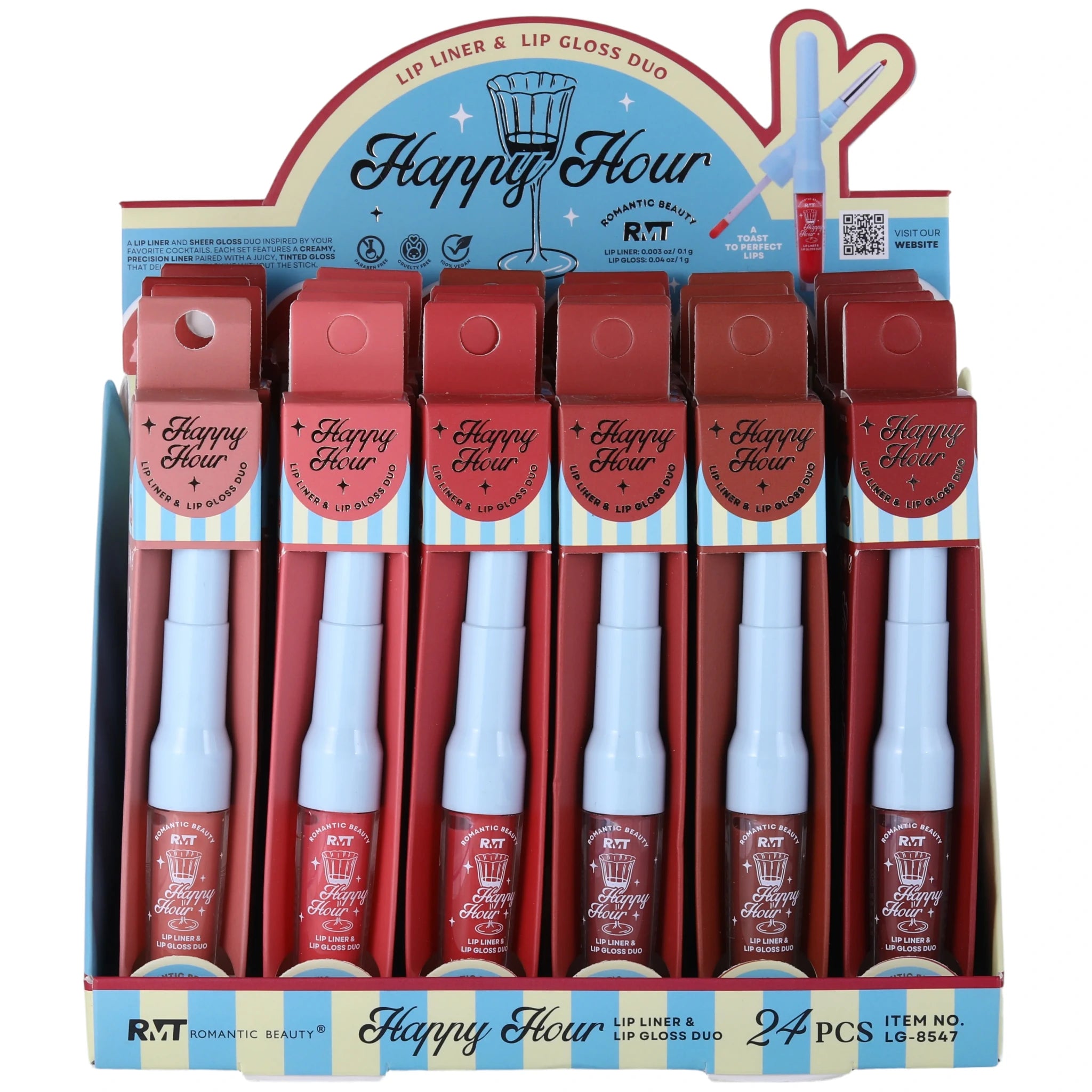 Happy Hour Lip Liner & Lip Gloss Duo Romantic Beauty | Wholesale Makeup