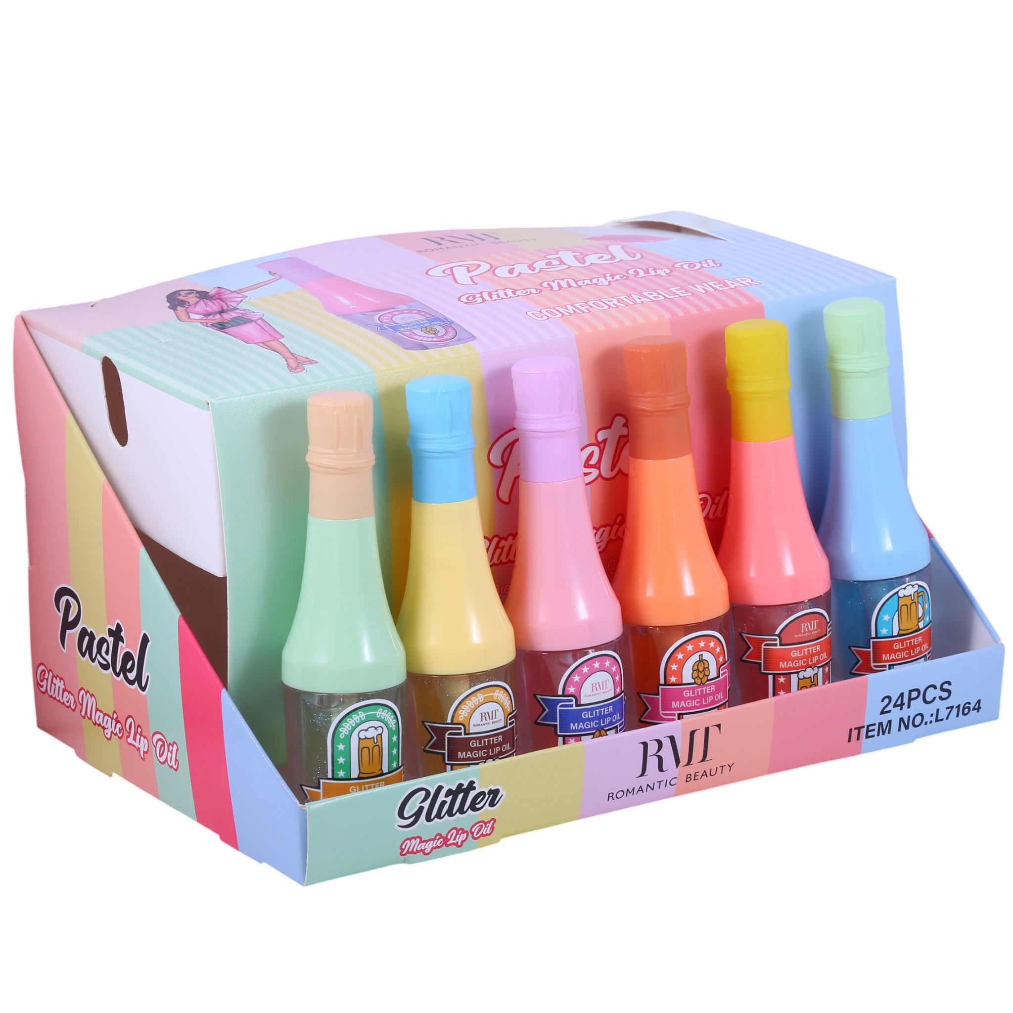 Pastel Glitter Magic Lip Oil Romantic Beauty | Wholesale Makeup