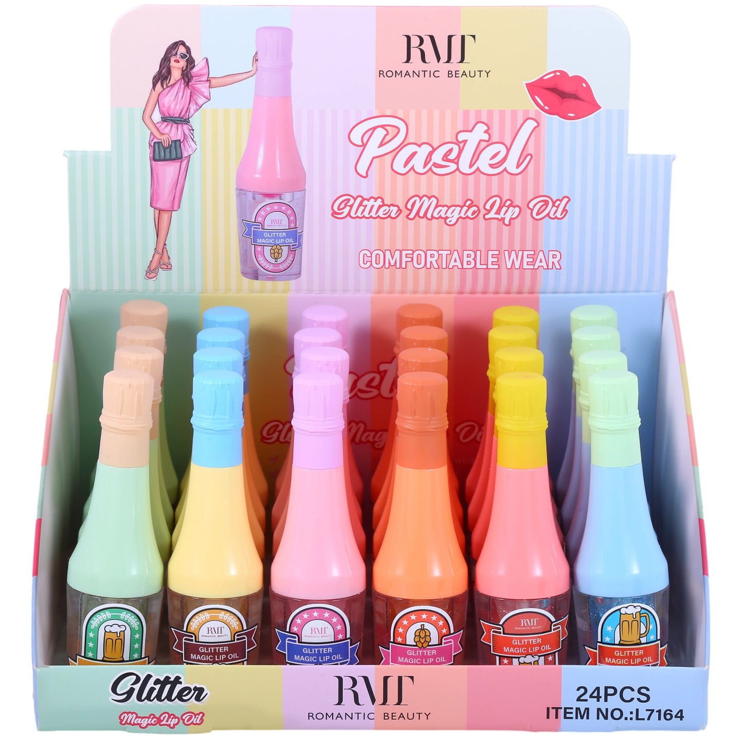 Pastel Glitter Magic Lip Oil Romantic Beauty | Wholesale Makeup
