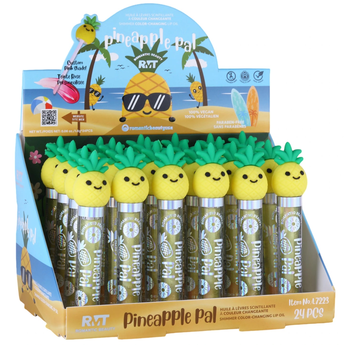 Pineapple Pal Shimmer Lip Oil Romantic Beauty | Wholesale Makeup