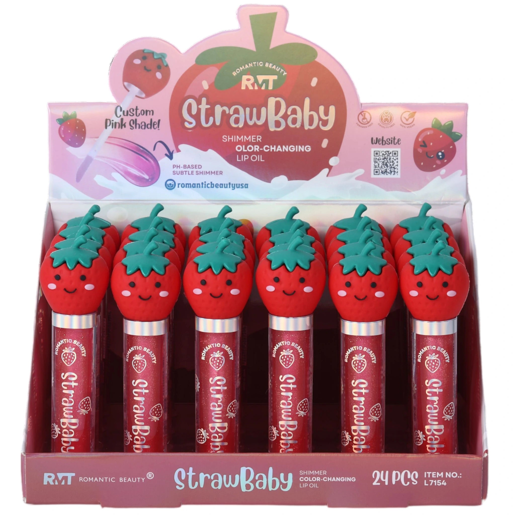 Strawbaby Shimmer Lip Oil Romantic Beauty | Wholesale Makeup