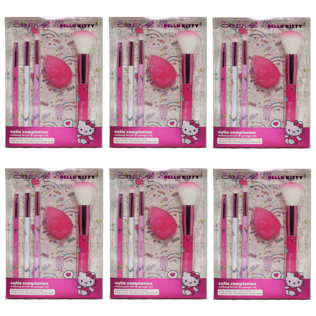 X Hello Kitty 5-Pc Brush Set Pink The Creme Shop | Wholesale Makeup