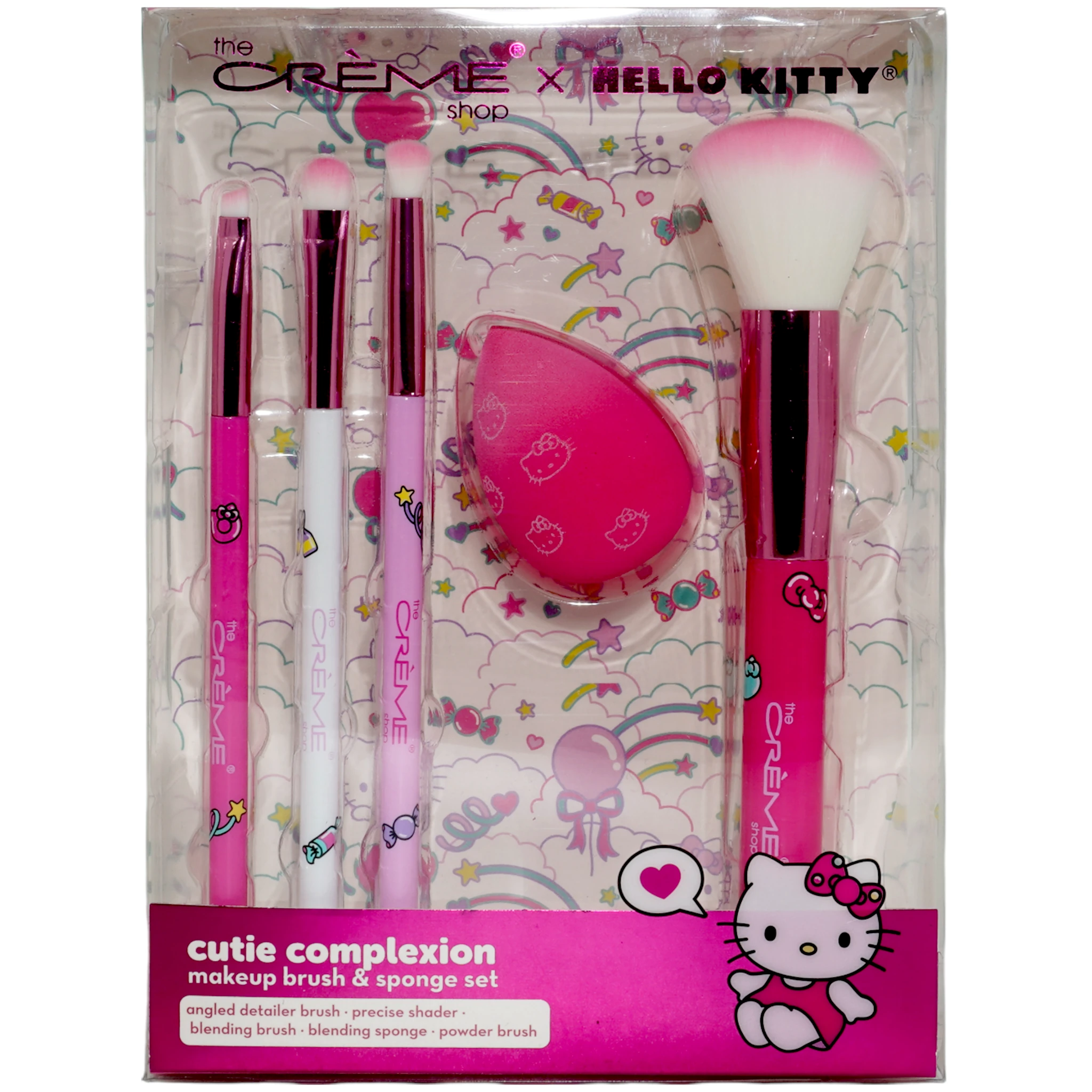 X Hello Kitty 5-Pc Brush Set Pink The Creme Shop | Wholesale Makeup