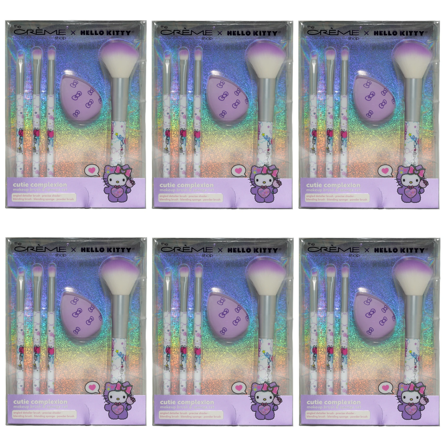 5-Pc Brush Set Purple - The Creme Shop | Wholesale Makeup