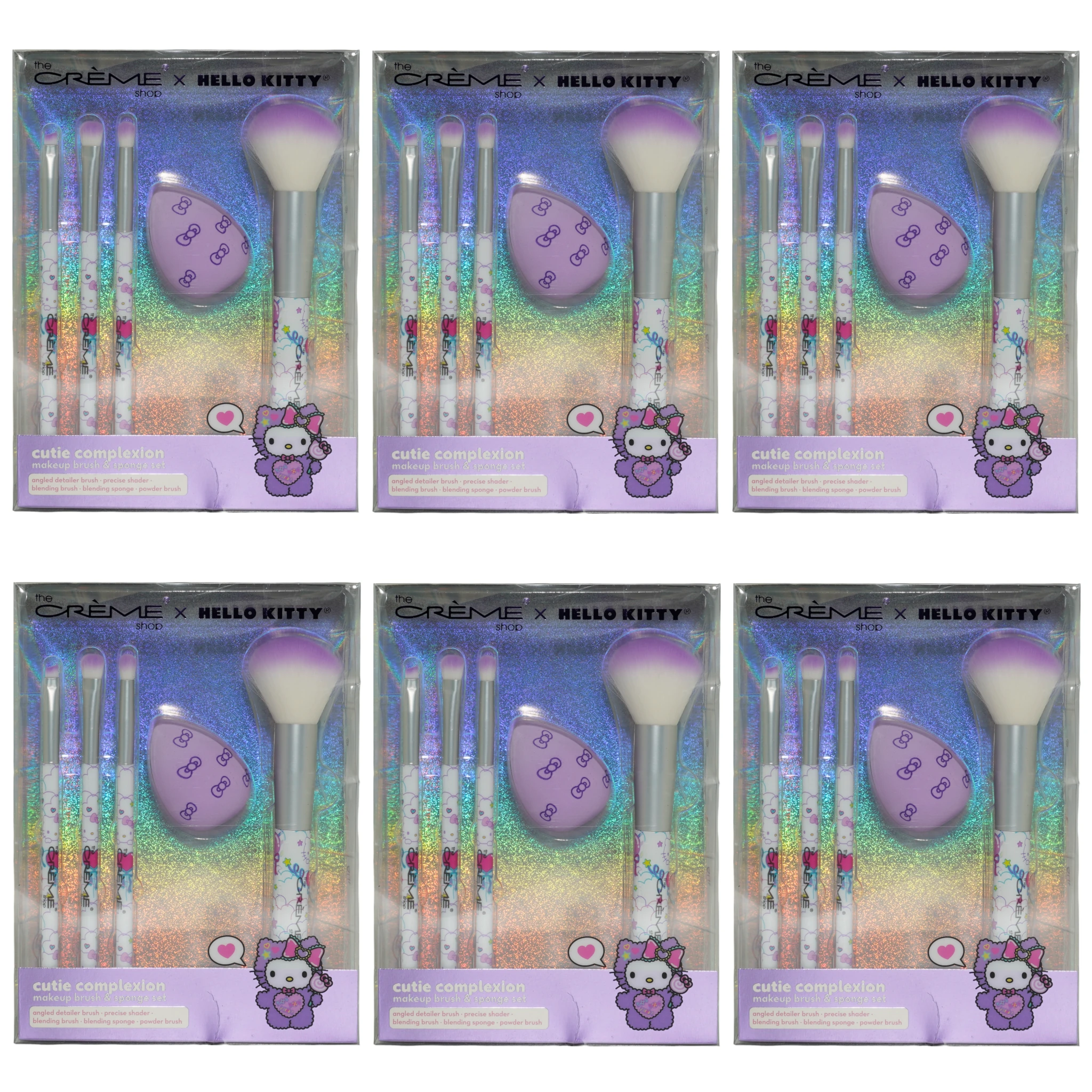 5-Pc Brush Set Purple - The Creme Shop | Wholesale Makeup