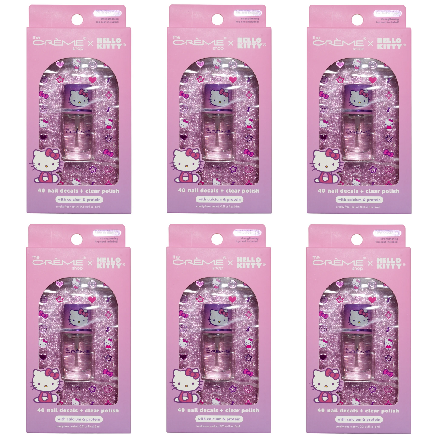 Clear Nail Polish Nail Decals Set - The Creme Shop | Wholesale Makeup