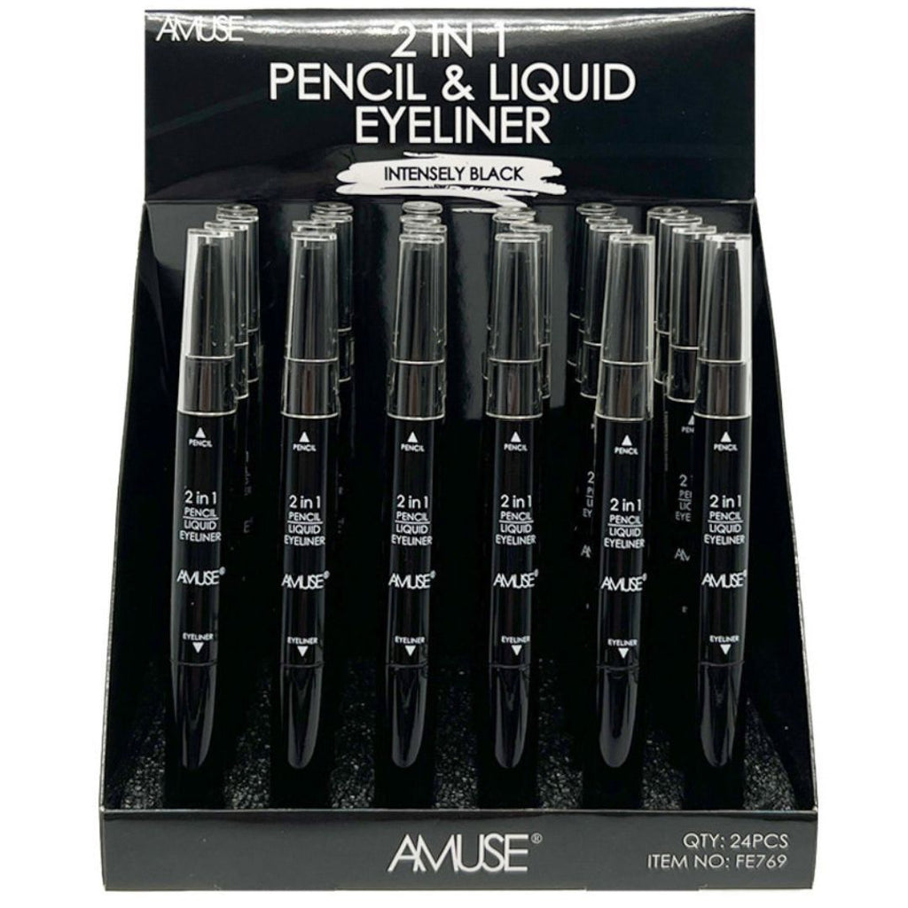 2 in 1 Pencil & Liquid Eyeliner - Amuse | Wholesale Makeup