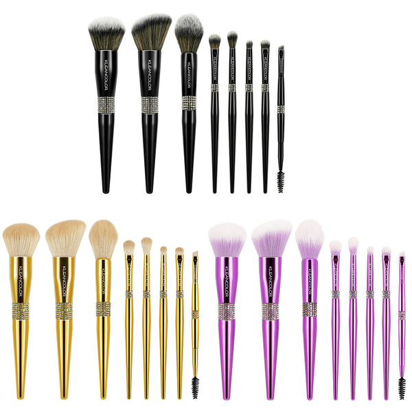 Deluxe 8 Face & Eye Brush Set Assorted Kleancolor | Wholesale Makeup 