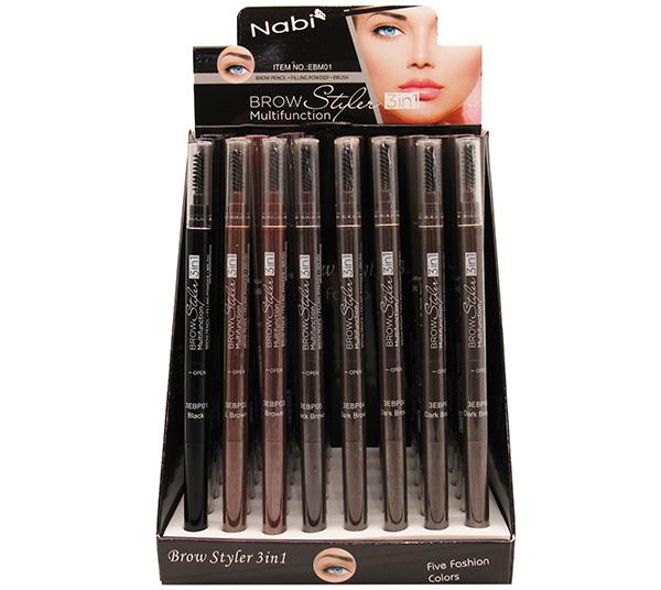 Brow Styler 3 In 1 Multifunction Brow Pencil - Nabi | Wholesale Makeup
