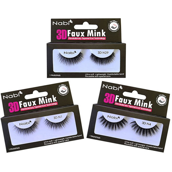 12 Styles 3D Faux Mink Eyelash - Nabi | Wholesale Makeup